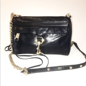 Rebecca Minkoff Mini MAC Crossbody Bag Black Gold EUC